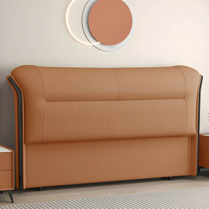"Elegant Modern Wingback Upholstered Headboard with Wood Legs - 59" Microfiber Leather Green"