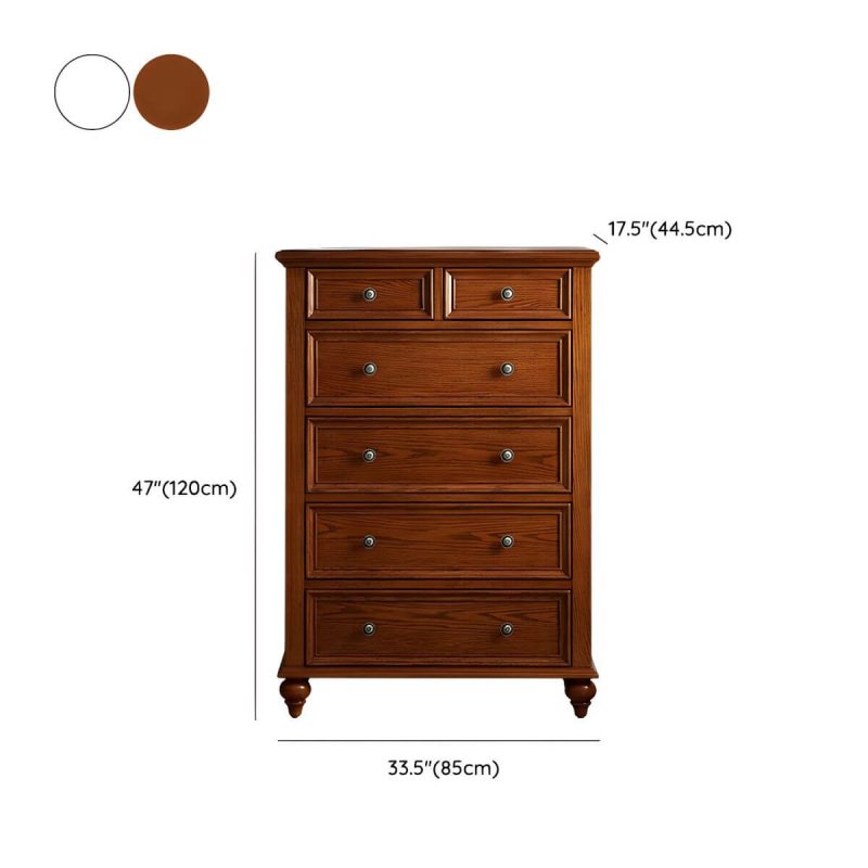 "Dimension of Traditional Style Solid Wood Lingerie Chest Drawers Included for Bedroom - Nut-Brown 85 x 44 x 120 cm"