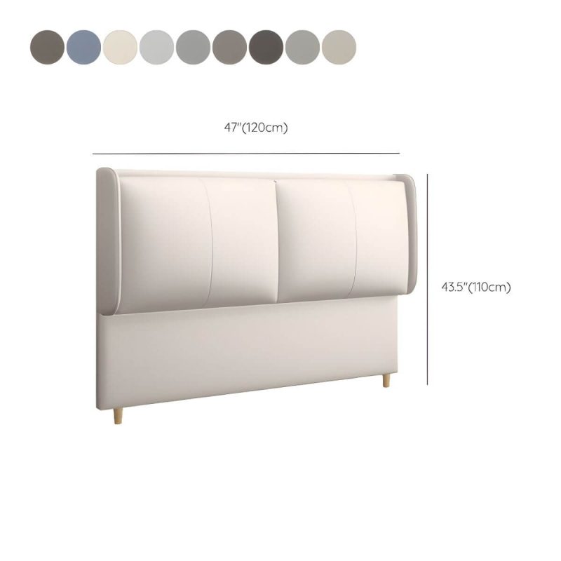 "Dimension of Rectangular Panel Freestanding Faux Leather Fully Upholstered Headboard Bed - 47" Brown"