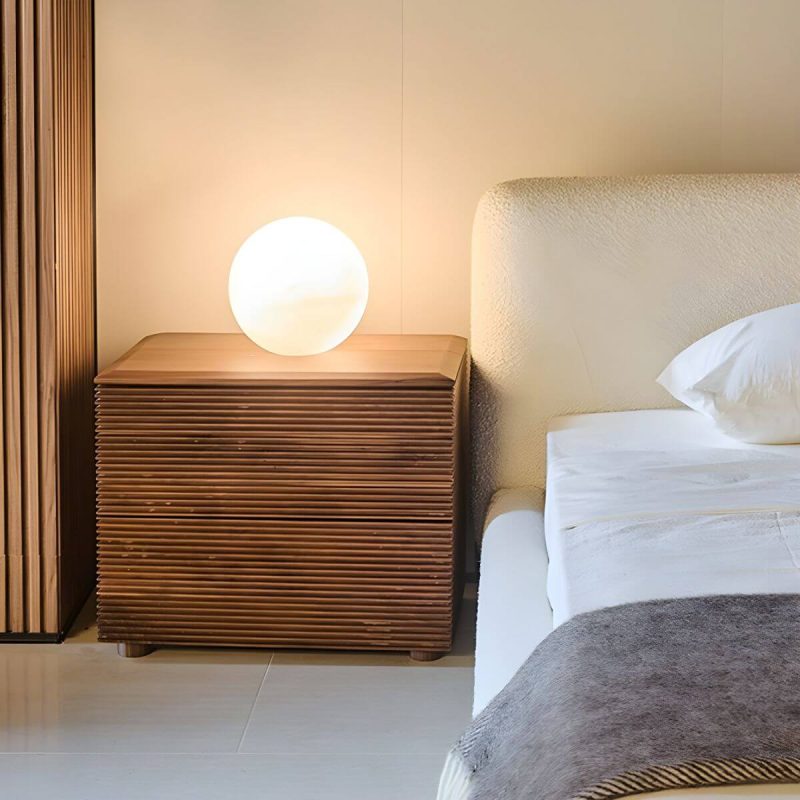 "Scandinavian Style Wood Nightstand with 2 Drawers in Standard Size - Dark Walnut 2 Piece Set"