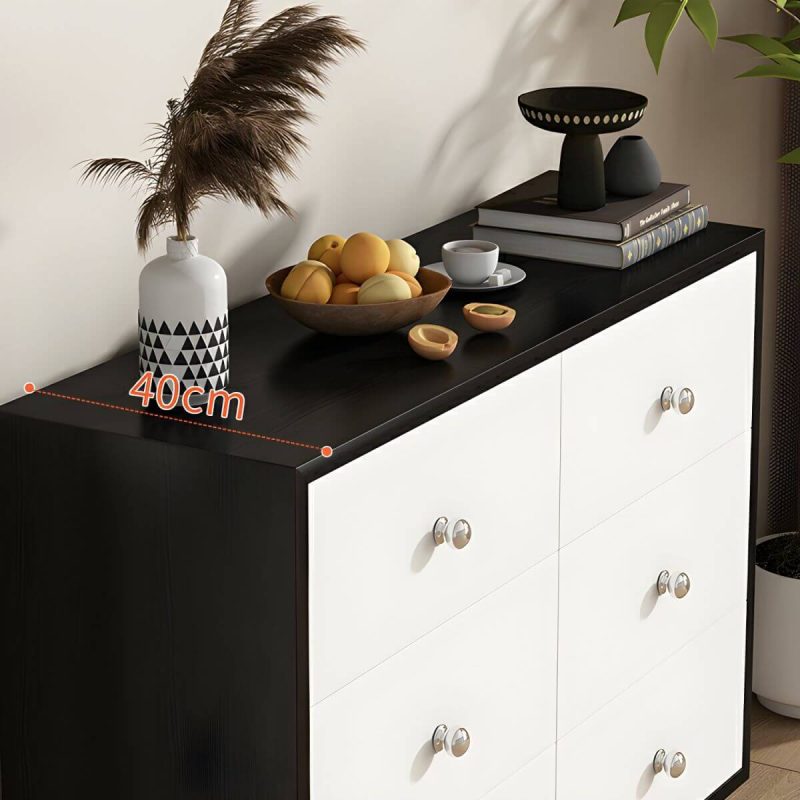 "Modern Storage Drawers Dresser with Four Legs and Silver Handles for Bedroom - 47"L x 16"W x 32"H"