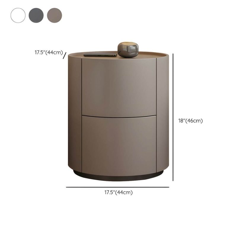 "Dimension of Contemporary 18.9" Tall Nightstand Wooden Accent Table Nightstand for Bedroom - Off-White 1-Piece Set"