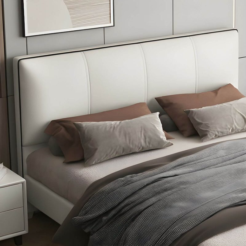 "Elegant Upholstered Panel Headboard with Wood Legs and Modern Style - 71" Yellow"