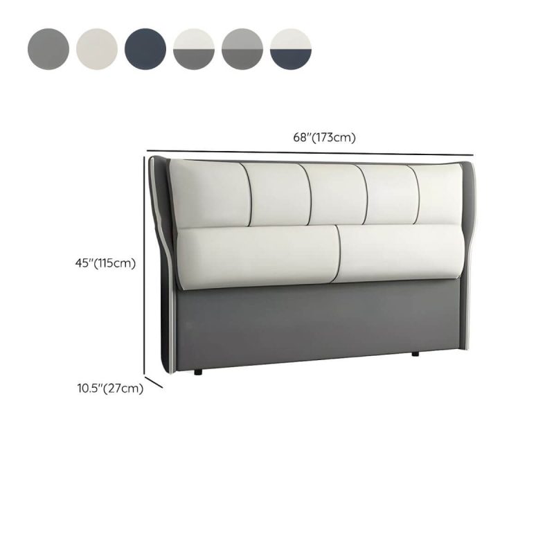 "Dimension of Modern Upholstered Pine Headboard with Wood Legs - Standard Height - 59" Microfiber Leather White"