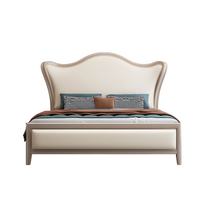 "Victorian Standard Bed Foam Pine Wood Bed Frame With Custom Gold Legs - Queen Lift Up Storage Single Bed"
