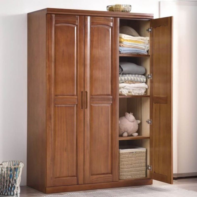"Flexible Shelf Sepia Lumber Cabinet Armoire with Soft Close Drawer and Door, Minimalist Style, and Hanging Rod, 28"L x 20"W x 59"H"