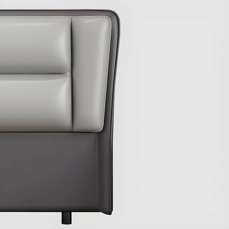"Modern Rectangular Upholstered Wingback Headboard with Wood Legs - Microfiber 71" Green"