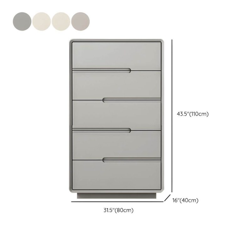 "Dimension of Light Oak Modern Dresser with Solid Wood Construction and Soft-Close Drawers - Beige 31"L x 16"W x 43"H"
