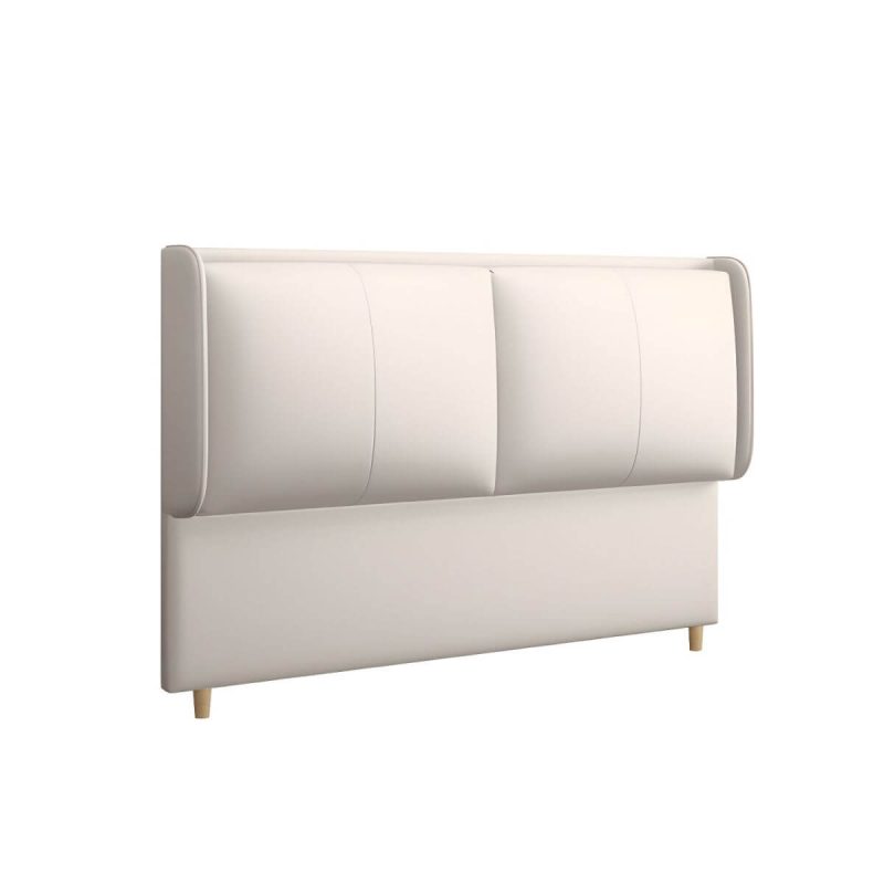 "Rectangular Panel Freestanding Faux Leather Fully Upholstered Headboard Bed - 71" Dark Gray"