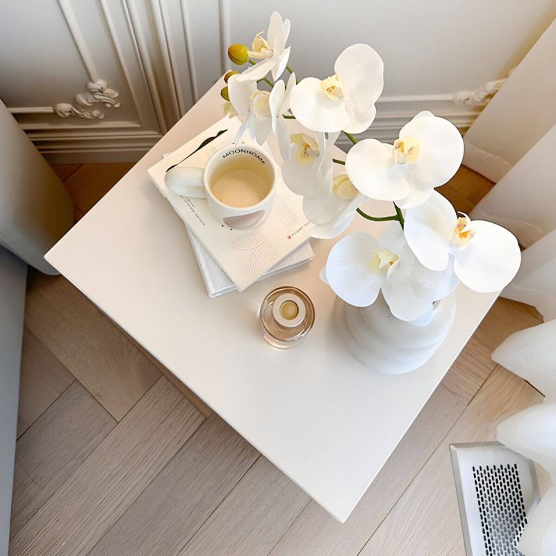 "Modern Wood Nightstand with Drawer Storage and Legs Included - Cream White 16"L x 15"W x 20"H 2 Piece Set"