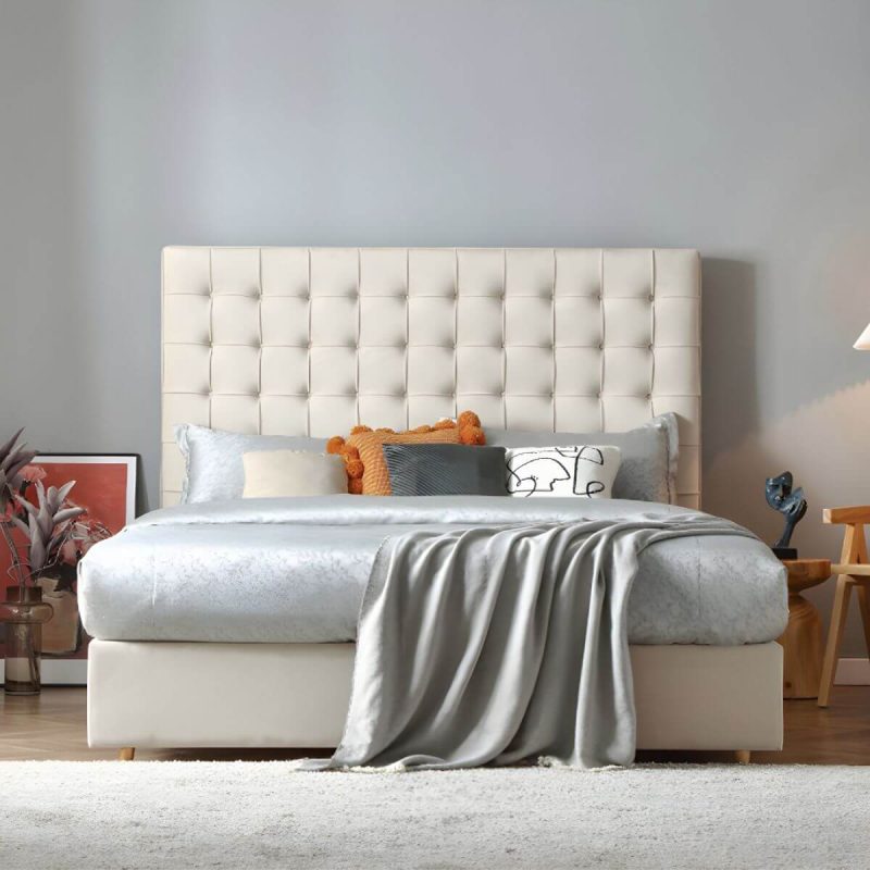 "Foam Velvet Rectangular Tufted Wood and Upholstered Panel Headboard - 59""