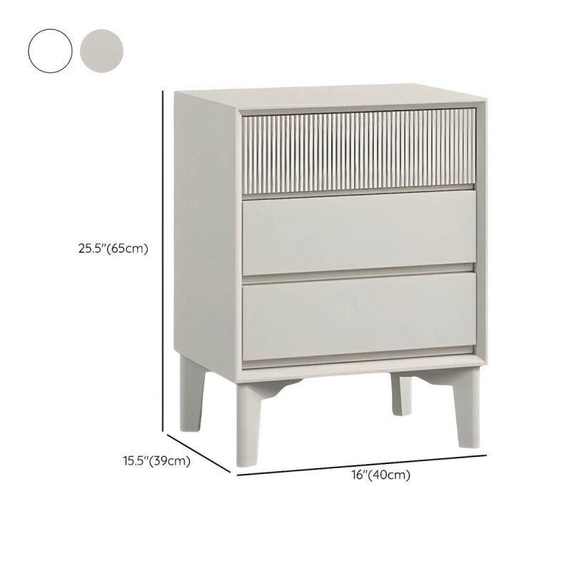 "Dimension of Modern Wood Nightstand with Drawer Storage and Legs Included - White 16"L x 15"W x 26"H 1 Piece"