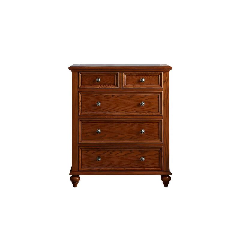 "Traditional Style Solid Wood Lingerie Chest Drawers Included for Bedroom - Nut-Brown 85 x 44 x 98 cm"