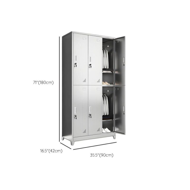 "Dimension of Stainless Steel Modern Storage Cabinet Chrome Metal Cabinet with Hinged Doors - 6"