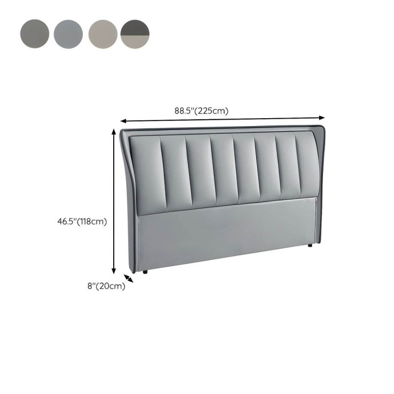 "Dimension of Wingback Light Wood Pine Headboard with Upholstered Design and Solid Wood Legs - 79" Tech Cloth Beige"