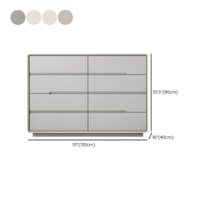 "Dimension of Light Oak Modern Dresser with Solid Wood Construction and Soft-Close Drawers - Light Apricot 51"L x 16"W x 35"H"
