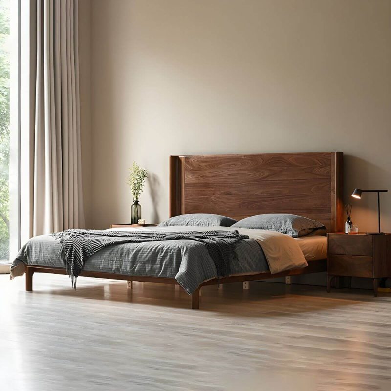 "Solid Wood Headboard Standard Bed Mattress Included Bed Frame with Custom Legs - Full Single Bed Lift Up Storage"