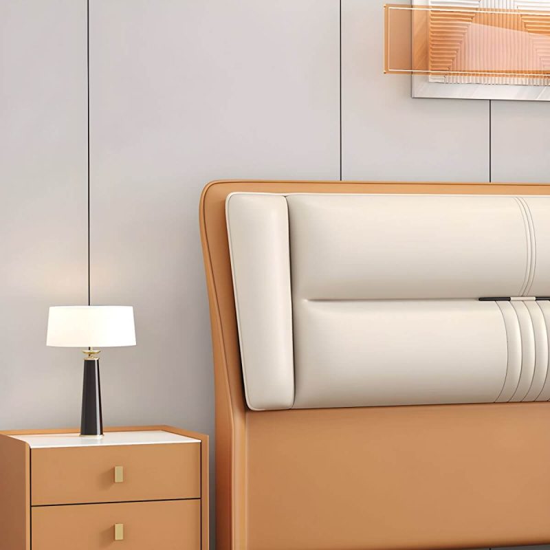 "Modern Rectangular Upholstered Wingback Headboard with Wood Legs - Microfiber 71" Green"