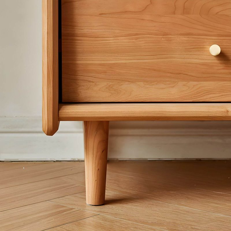 "Compact Scandinavia Nightstand with Drawers and Open Storage in Brown Wood - 1 Piece 45 x 40 x 55 cm"
