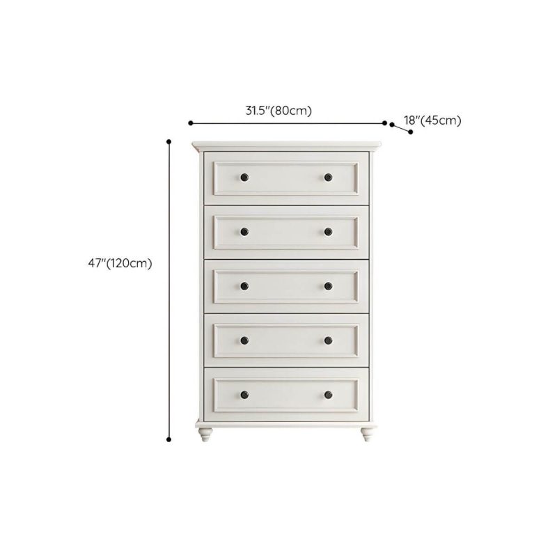 "Dimension of Solid Wood and Soft-Close Drawers Modern Chest with Wood Top - 5 31.5"L x 17.7"W x 47.2"H"