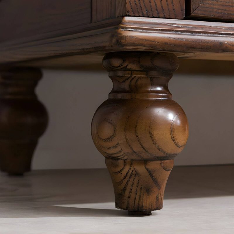 "Traditional Style Brown Wood Vertical Combo Dresser with Size 31.5Lx16Wx44H Inches - 31.5"L x 16"W x 44"H"