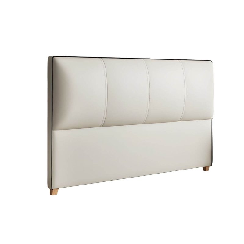 "Elegant Upholstered Panel Headboard with Wood Legs and Modern Style - 79" Yellow"
