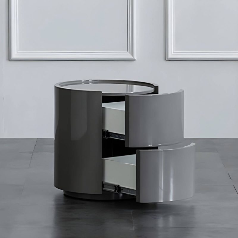 "Contemporary 18.9" Tall Nightstand Wooden Accent Table Nightstand for Bedroom - Khaki 1-Piece Set"