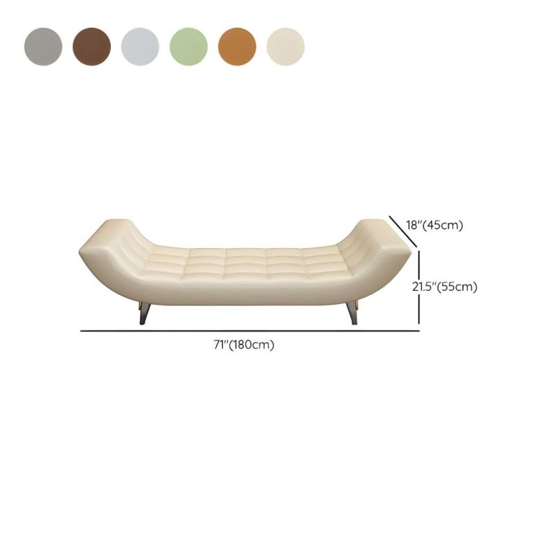 "Dimension of Metal Frame Armless Backless Modern Bedroom Bench Storage Not Included - 71"L x 18"W x 22"H Brown"