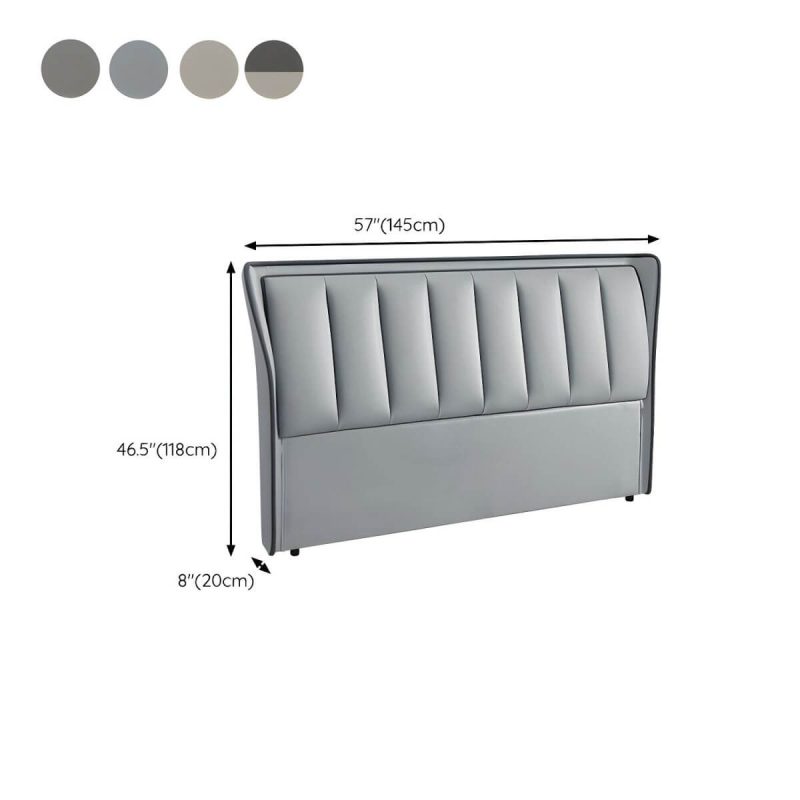 "Dimension of Wingback Light Wood Pine Headboard with Upholstered Design and Solid Wood Legs - 47" Tech Cloth Beige"
