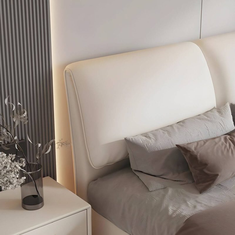 "Elegant Upholstered Panel Headboard with Wood Legs in Modern Style - 79" Grey"