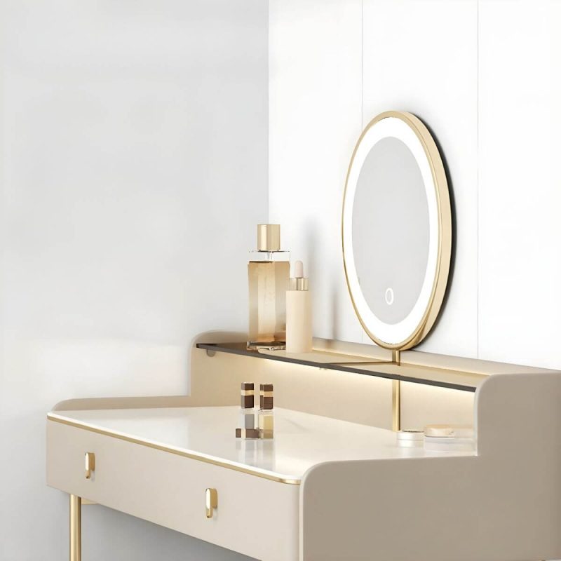 "Trendy Standard Makeup Vanity Chalk with Alloy Tabletop, 39"L x 18"W x 35"H"