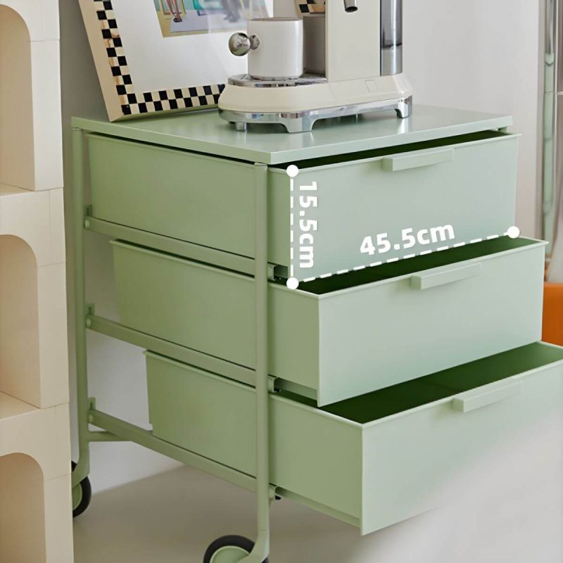 "Modern Iron Bachelor's Chest with 3 Drawers in Plastic/Acrylic Material - Red 1 Piece"