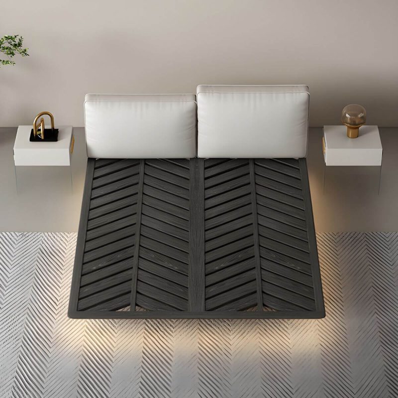 "Modern Style Upholstered Headboard/white Grey Leather Suspension Bed - White Queen Single Bed"
