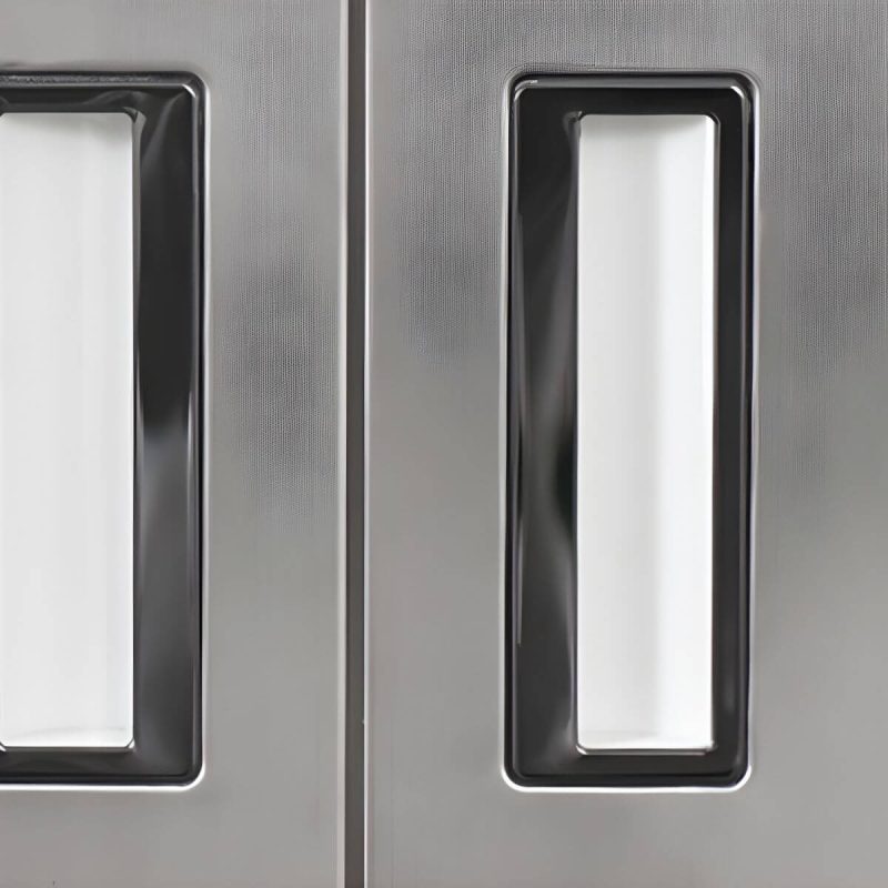 "Stainless Steel Modern Storage Cabinet Chrome Metal Cabinet with Hinged Doors - 10"