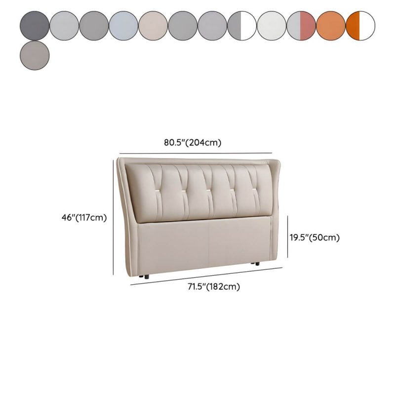 "Dimension of Elegant Wingback Upholstered Headboard with Wood Legs - Modern Design - Dark Gray 71""