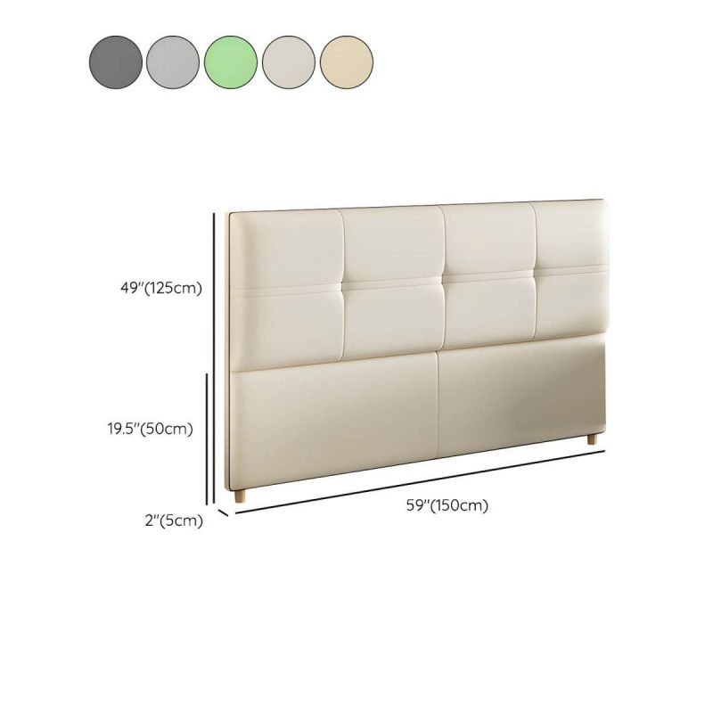 "Dimension of Rectangular Solid Wood Bed Frame Headboard Modern Leather Panel - 59" Microfiber Leather Green"