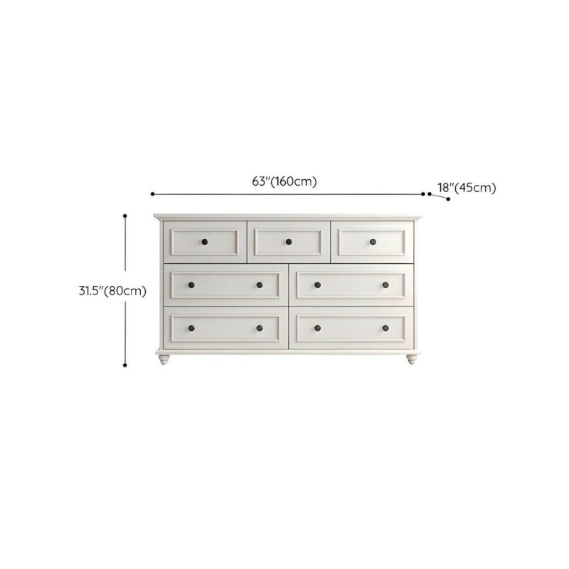 "Dimension of Solid Wood and Soft-Close Drawers Modern Chest with Wood Top - 7 63"L x 18"W x 31"H"