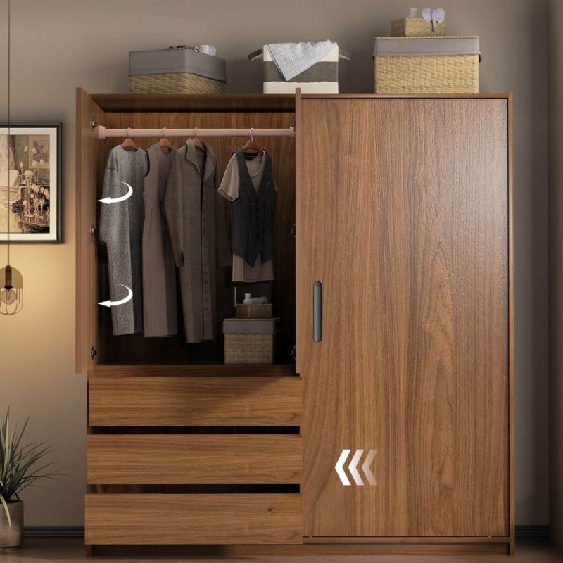 "Minimalist Sepia Independent Cabinet Armoire, 63"L x 24"W x 79"H, Armoire"