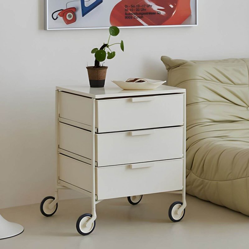 "Modern Iron Bachelor's Chest with 3 Drawers in Plastic/Acrylic Material - Green 2 Piece Set"