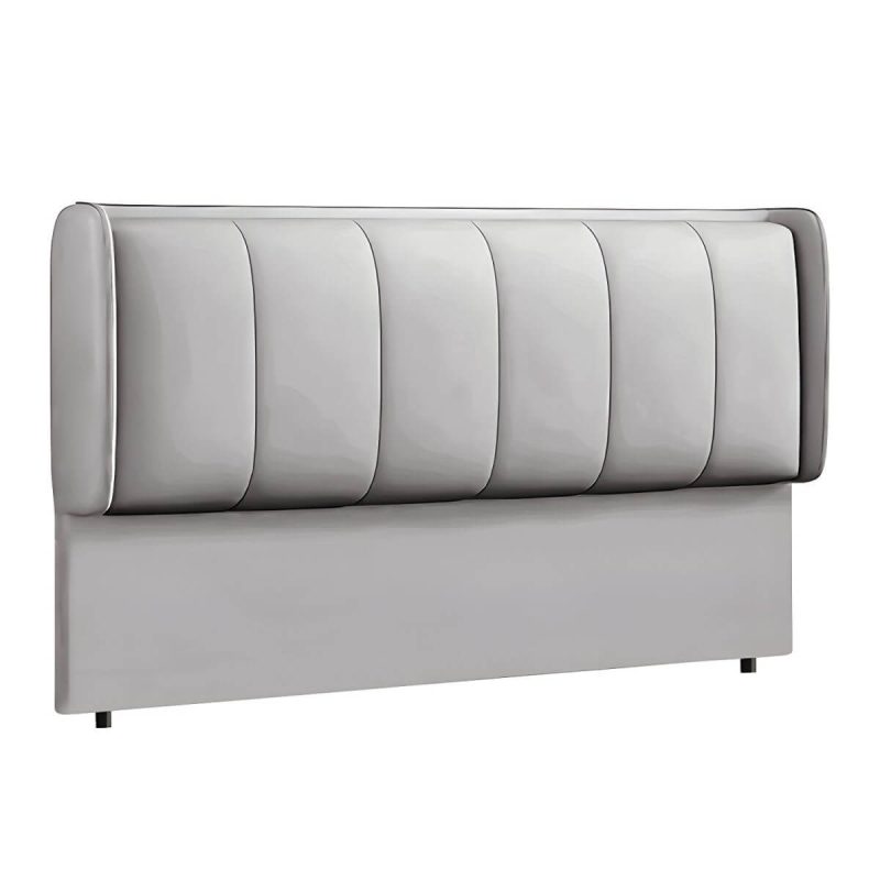 "Modern Upholstered Pine Wingback Headboard with Wood Legs and Solid Wood Frame - 71" Tech Cloth Orange/ White"