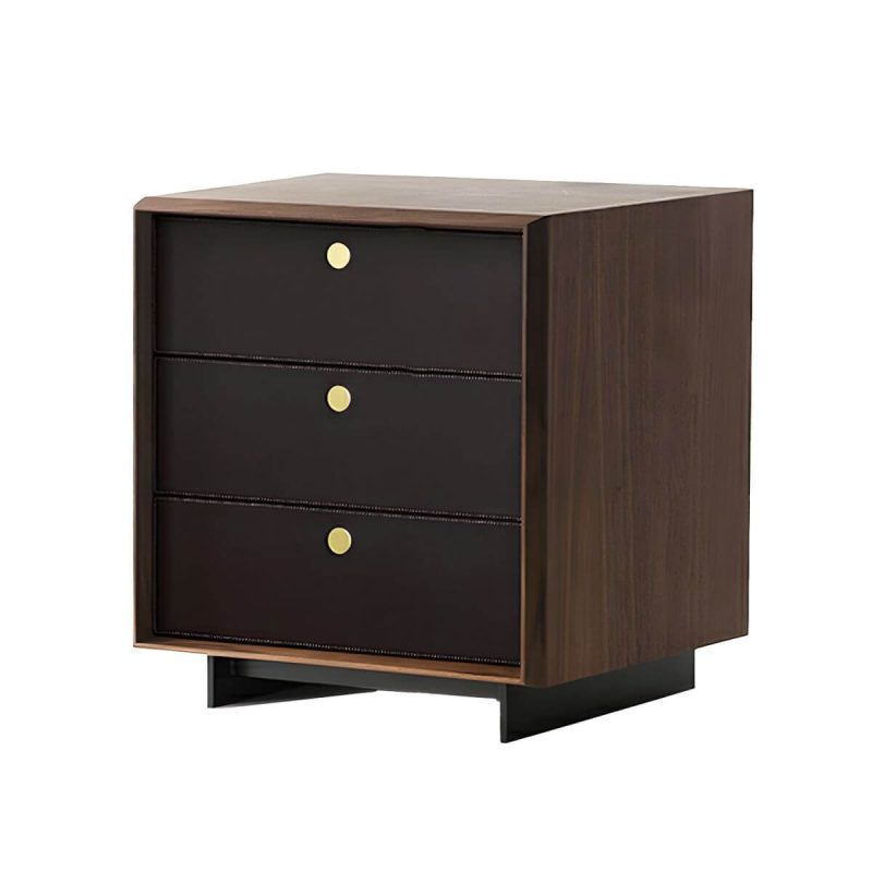 "Modern Walnut Wood Bachelor's Chest with 3 Drawers and Small Size - 1 Piece"