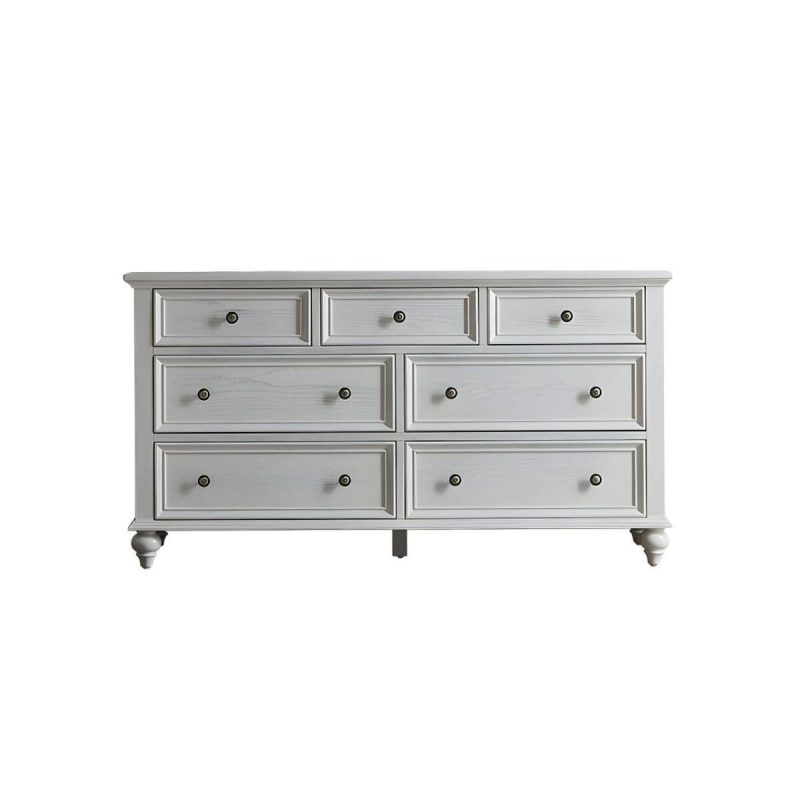 "Traditional Style Solid Wood Lingerie Chest Drawers Included for Bedroom - White 150 x 44 x 81 cm"