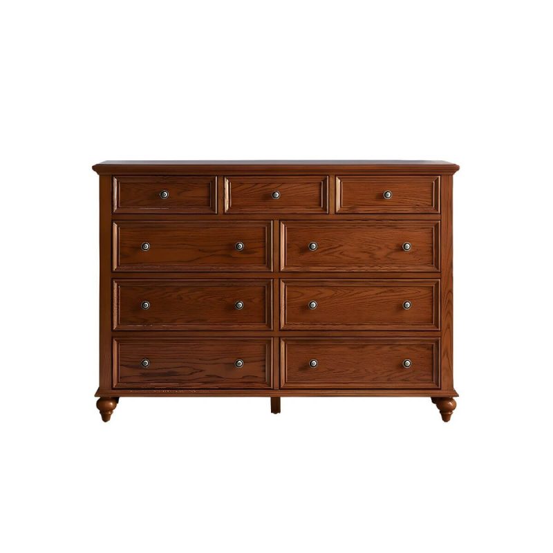 "Traditional Style Solid Wood Lingerie Chest Drawers Included for Bedroom - Nut-Brown 150 x 44 x 105 cm"