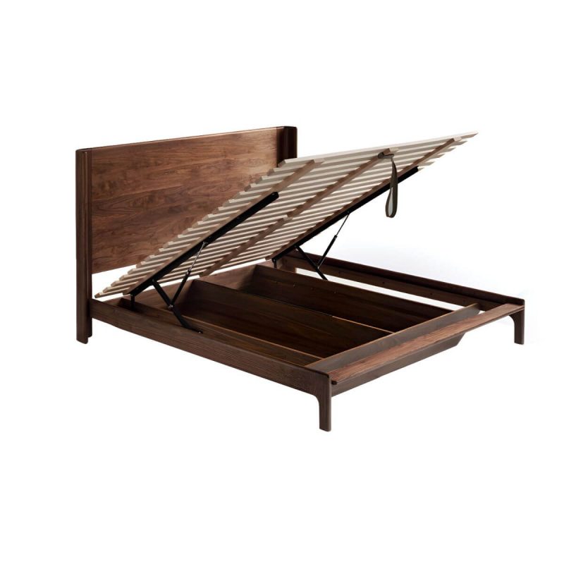 "Solid Wood Headboard Standard Bed Mattress Included Bed Frame with Custom Legs - Full Single Bed Lift Up Storage"