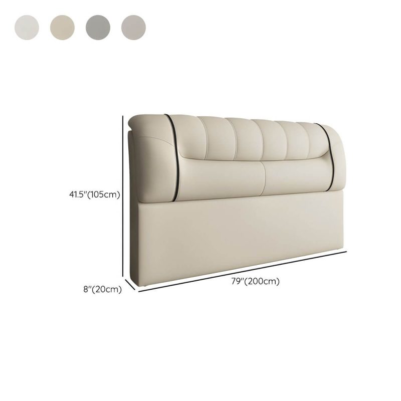 "Dimension of Bed Frame Headboard Modern Leather Panel Rectangular Solid Wood - 79" Yellow"