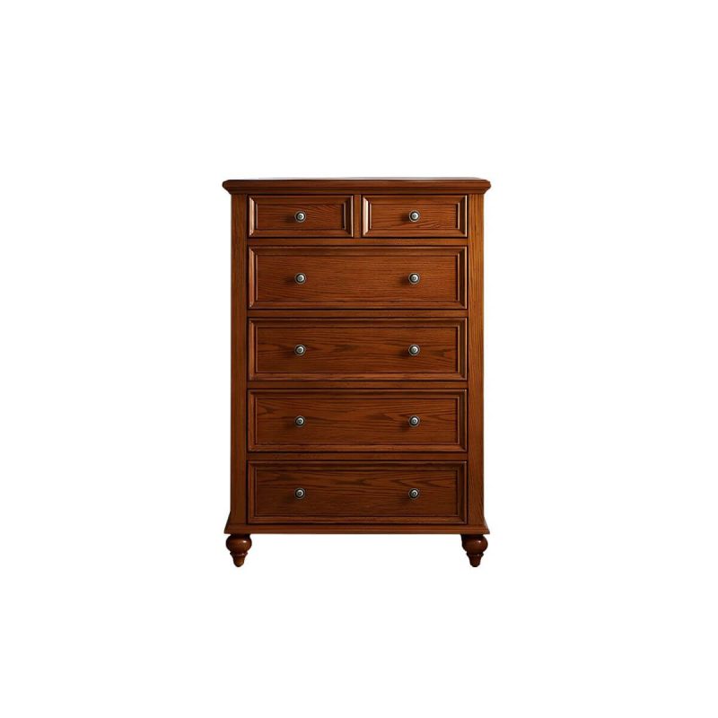 "Traditional Style Solid Wood Lingerie Chest Drawers Included for Bedroom - Nut-Brown 85 x 44 x 120 cm"
