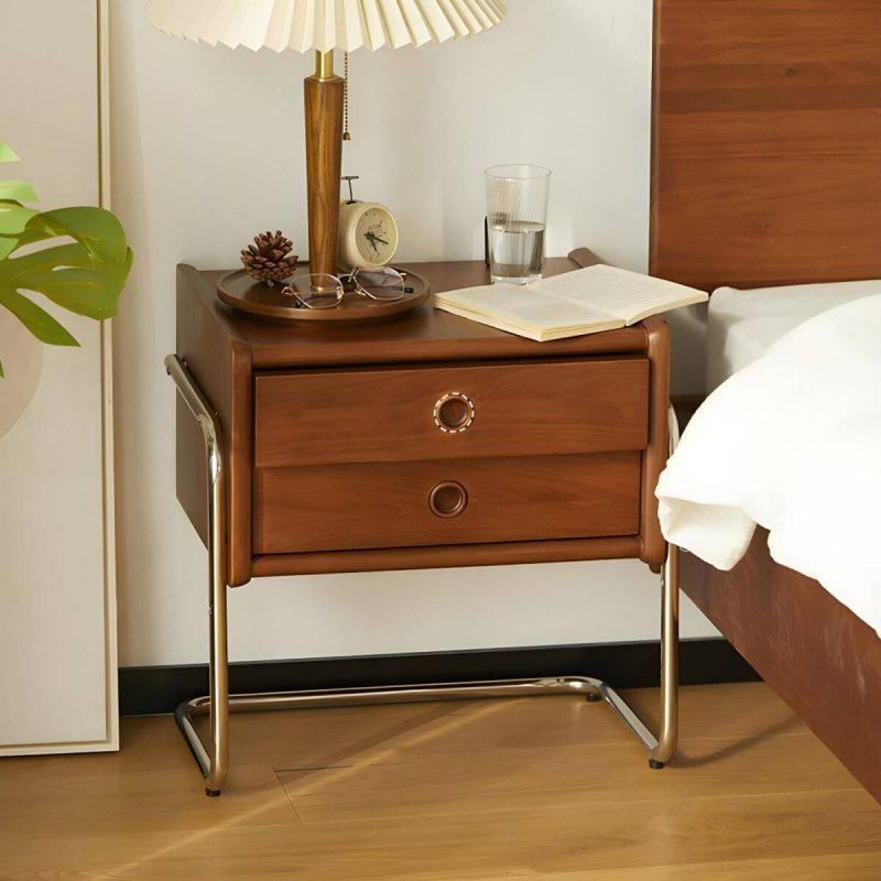 "Traditional Wooden Nightstand with 2 Drawers & Elegant Design - 2 Piece Set"
