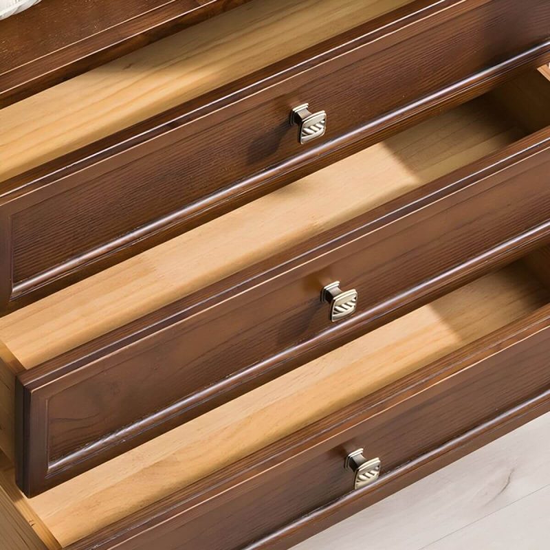 "Traditional Style Brown Wood Vertical Combo Dresser with Size 31.5Lx16Wx44H Inches - 31.5"L x 16"W x 44"H"