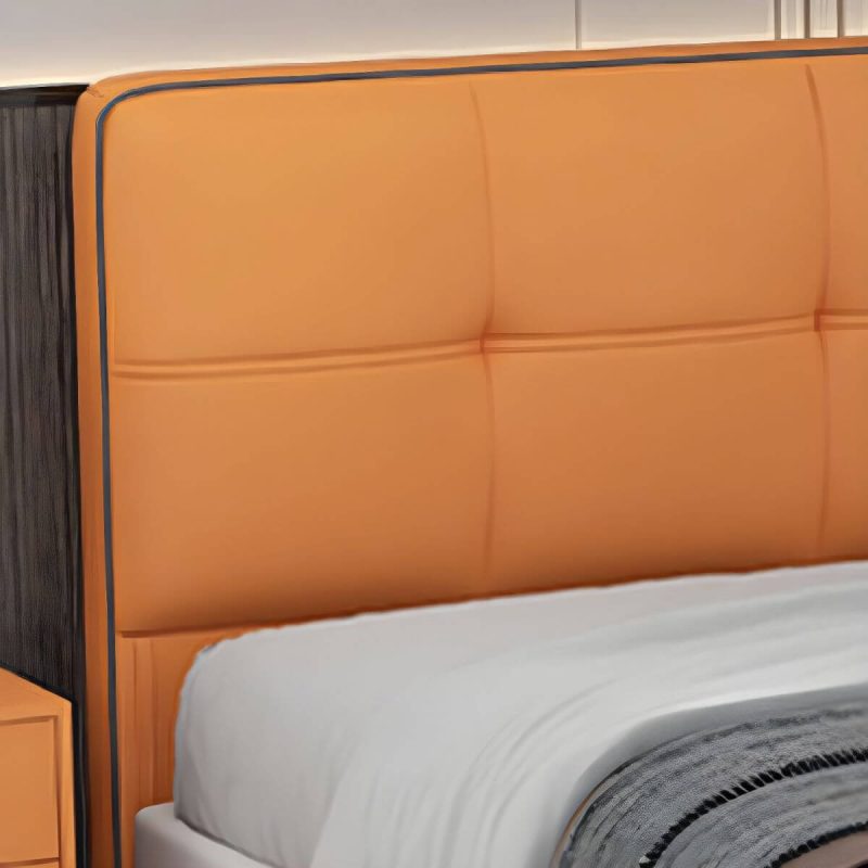 "Contemporary Rectangular Headboard Bed with Tufted and Solid Wood Frame - Light Pink 47""