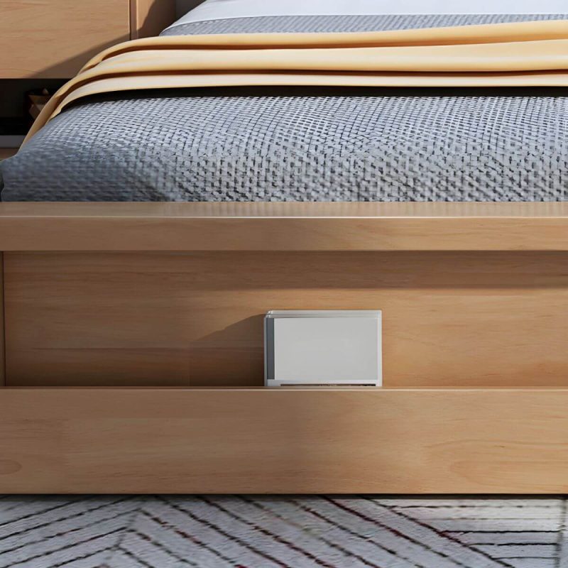 "Rectangular Bed Frame Traditional Panel Standard Bed for Home - California King None Mattress Coir"